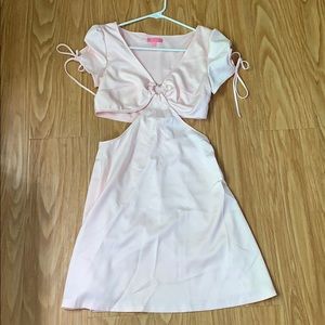 New Dolls Kill Pink Heart Cut Out Dress